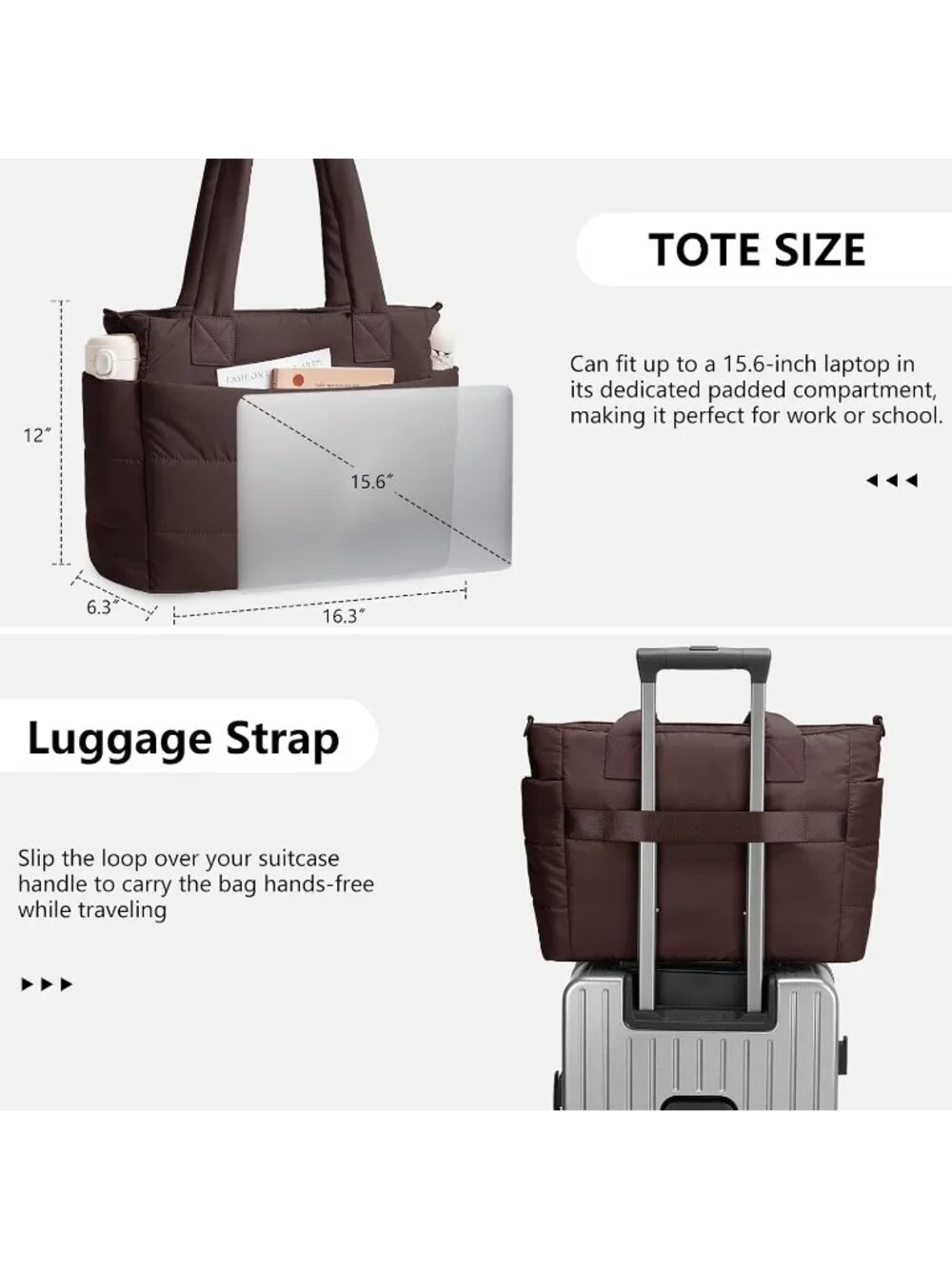 N/A puffer tote